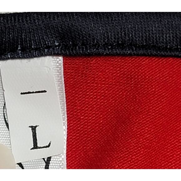 Fashion Red Christmas Tree With Stars Printed Cold Shoulder Top Large Soft Flowy - Picture 4 of 7